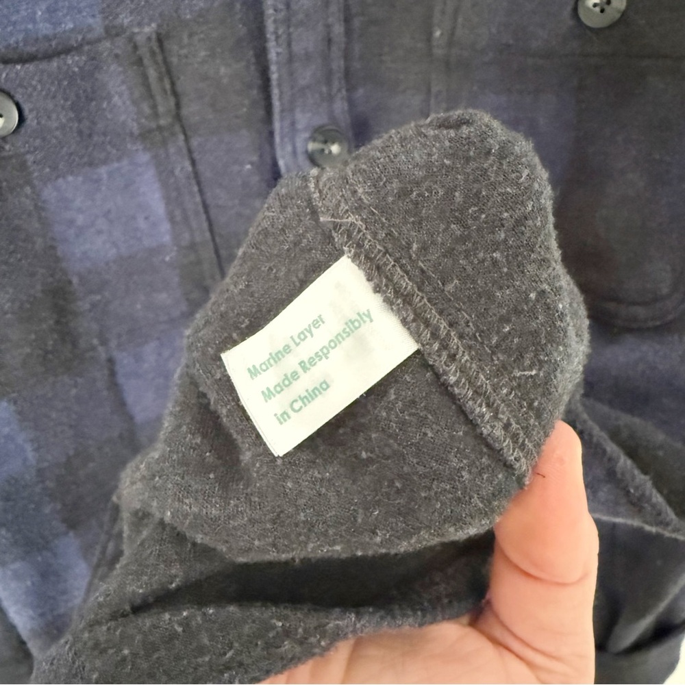 Men's Marine Layer Buffalo Plaid Flannel Overshirt Sz L - Picture 5 of 6